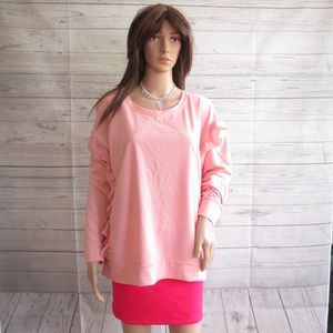 NWT - SILVERWEAR cute long sleeve  pink knit top - sz L - MSRP $40.00